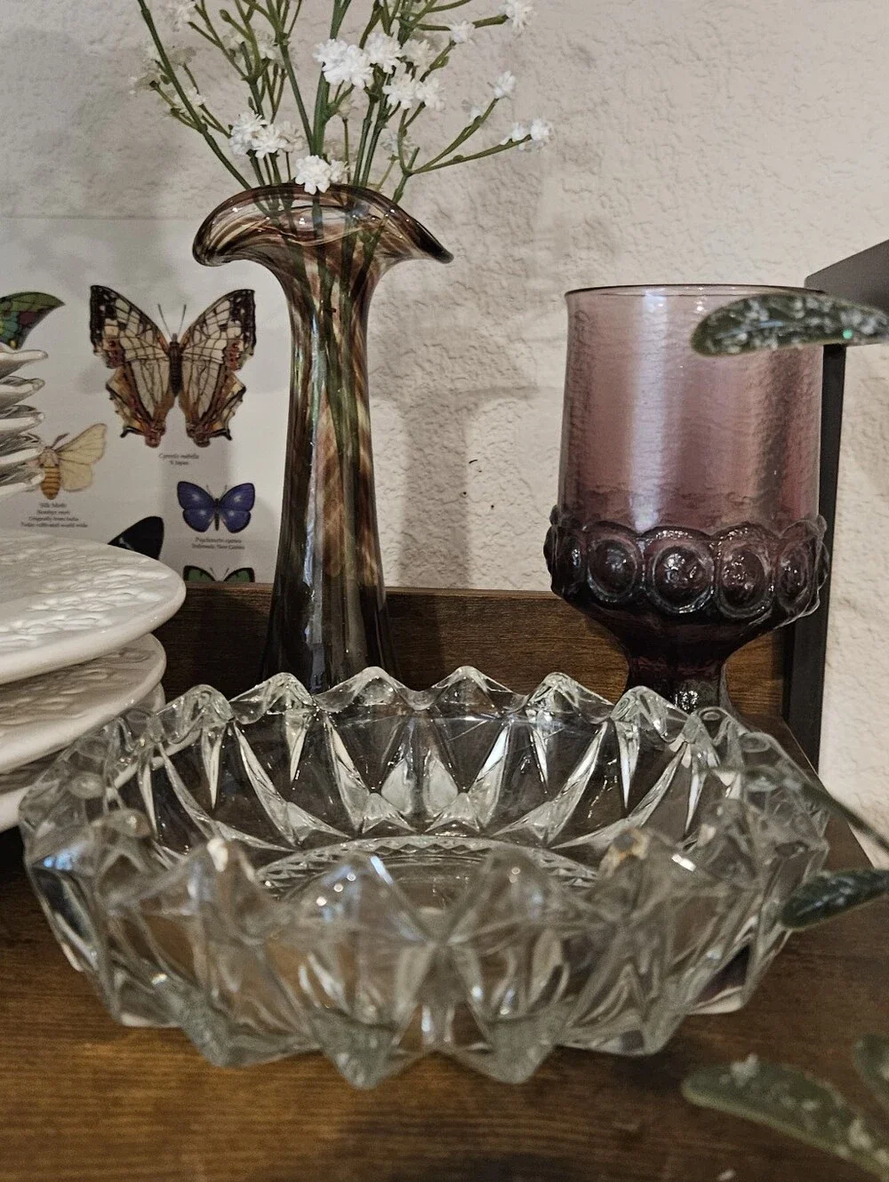 MCM Pressed Glass Ashtray